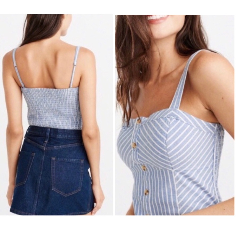 ⛱ NWT Abercrombie & Fitch Striped Crop Top Tank XL - Picture 3 of 11